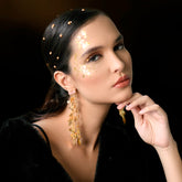 Handwoven Gold Thread Danglers