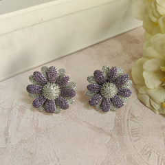 Floral Victorian stud- Light Pink