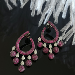 Pink drop danglers