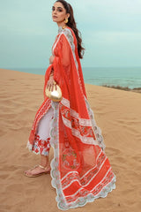 Saira Shakira Crimson Lawn '24 3C ( Semi Stitched )