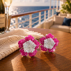 Floral Crystal Stud Earring