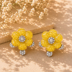 Flower Crystal Stud Earrings