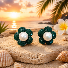 Pearl & Petal Stud Earrings