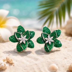 Azure Petal Stud Earrings
