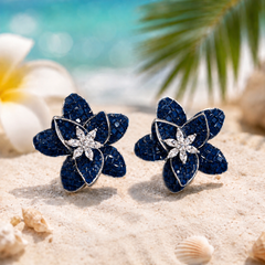 Azure Petal Stud Earrings