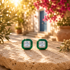 Square Crystal  Stud Earrings