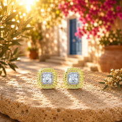 Square Crystal  Stud Earrings